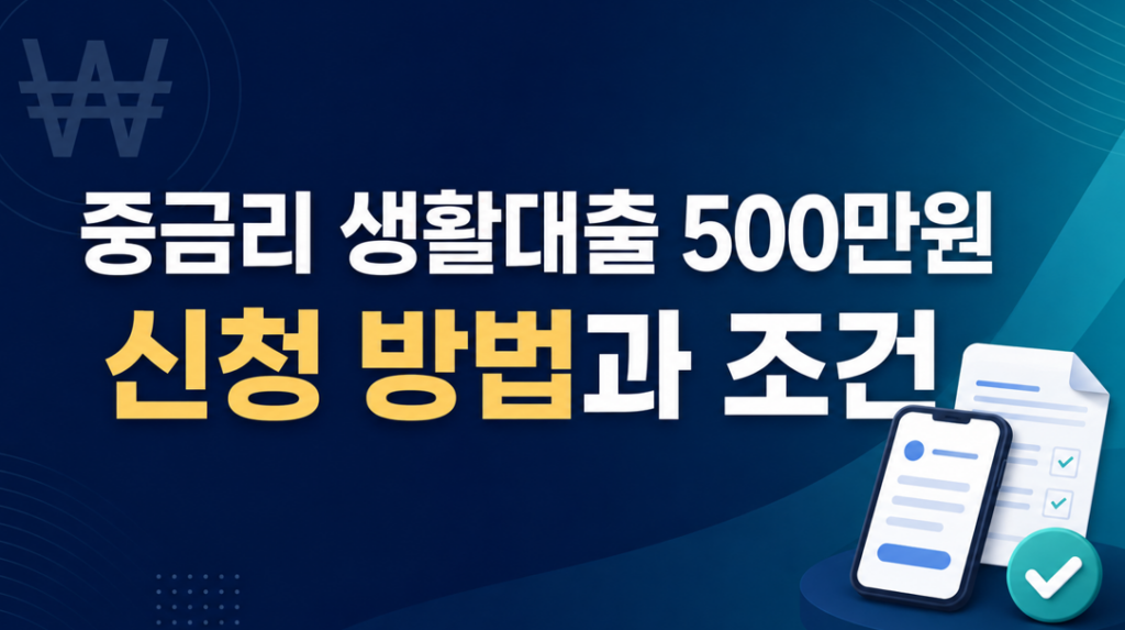 중금리 생활대출 비대면 500만원 대출 방법, 저축은행, 생활안정자금대출 조건 방법