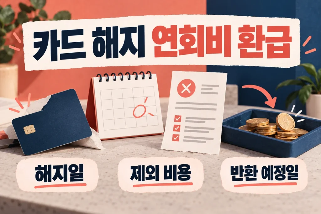 신용카드 해지 연회비 환급, 일할계산·제외비용·입금일 확인 방법