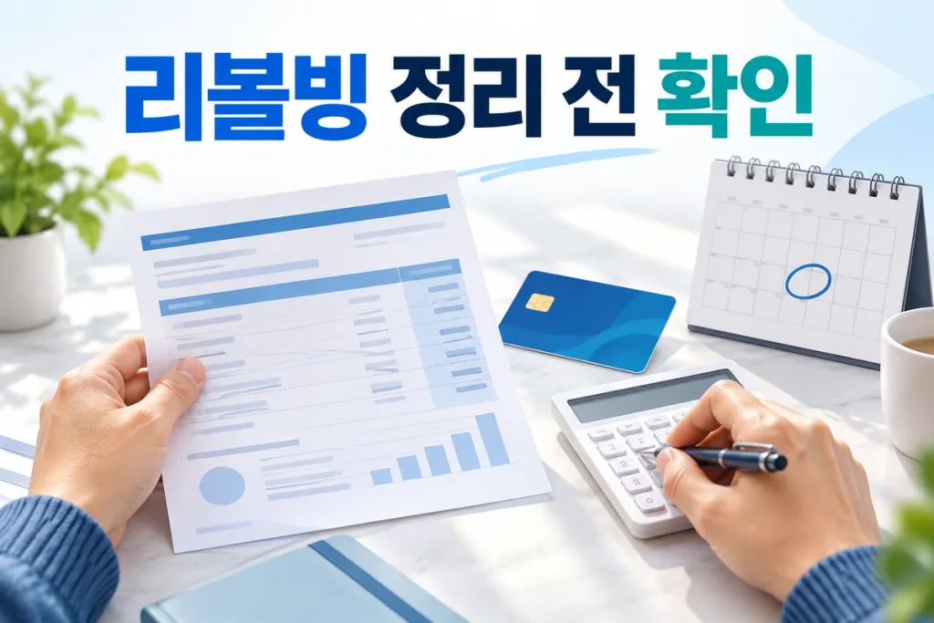 리볼빙 해지 전 확인, 결제비율 100%·이월잔액·다음 결제일 정리