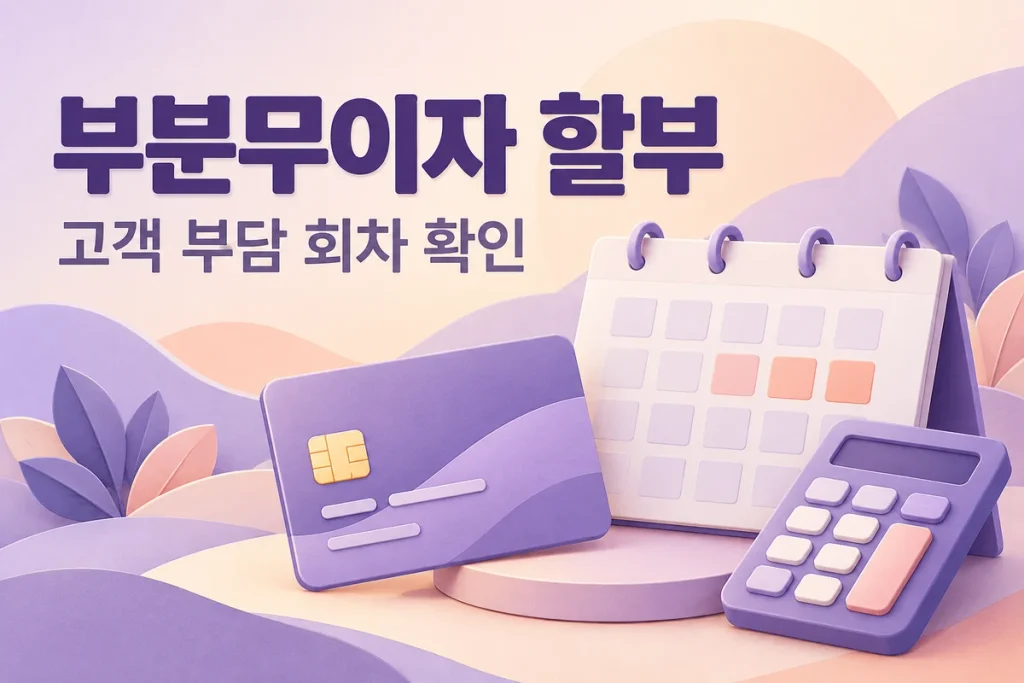 부분무이자 할부 확인 방법, 고객 부담 회차와 총수수료를 먼저 보세요
