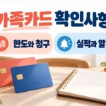 가족카드 이용 전 확인, 한도·청구·실적·분실신고를 나누는 기준