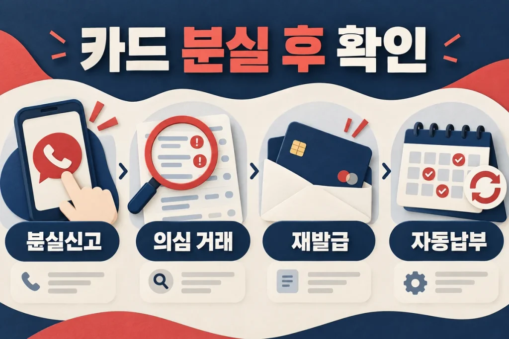 신용카드 분실신고 후 재발급, 부정사용·간편결제·자동납부 확인 순서